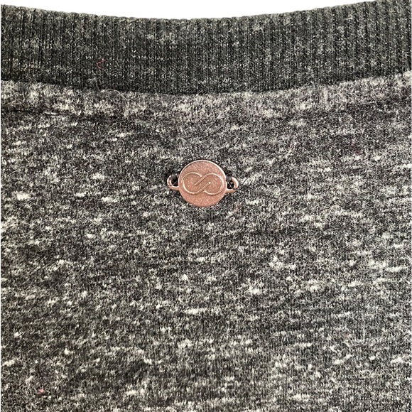 calia heathers charcoal gray black long sleeve split side sweatshirt top - Picture 5 of 5